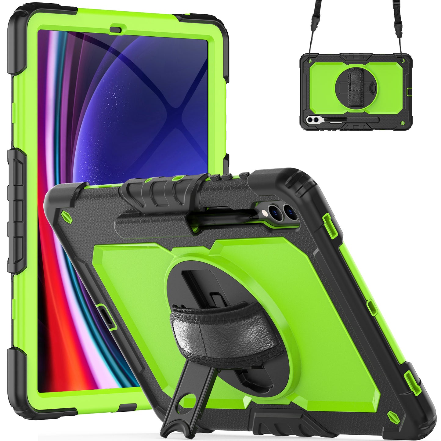 Tough Box Hand Strap Galaxy Tab S9+ Case Built-in Screen Protector