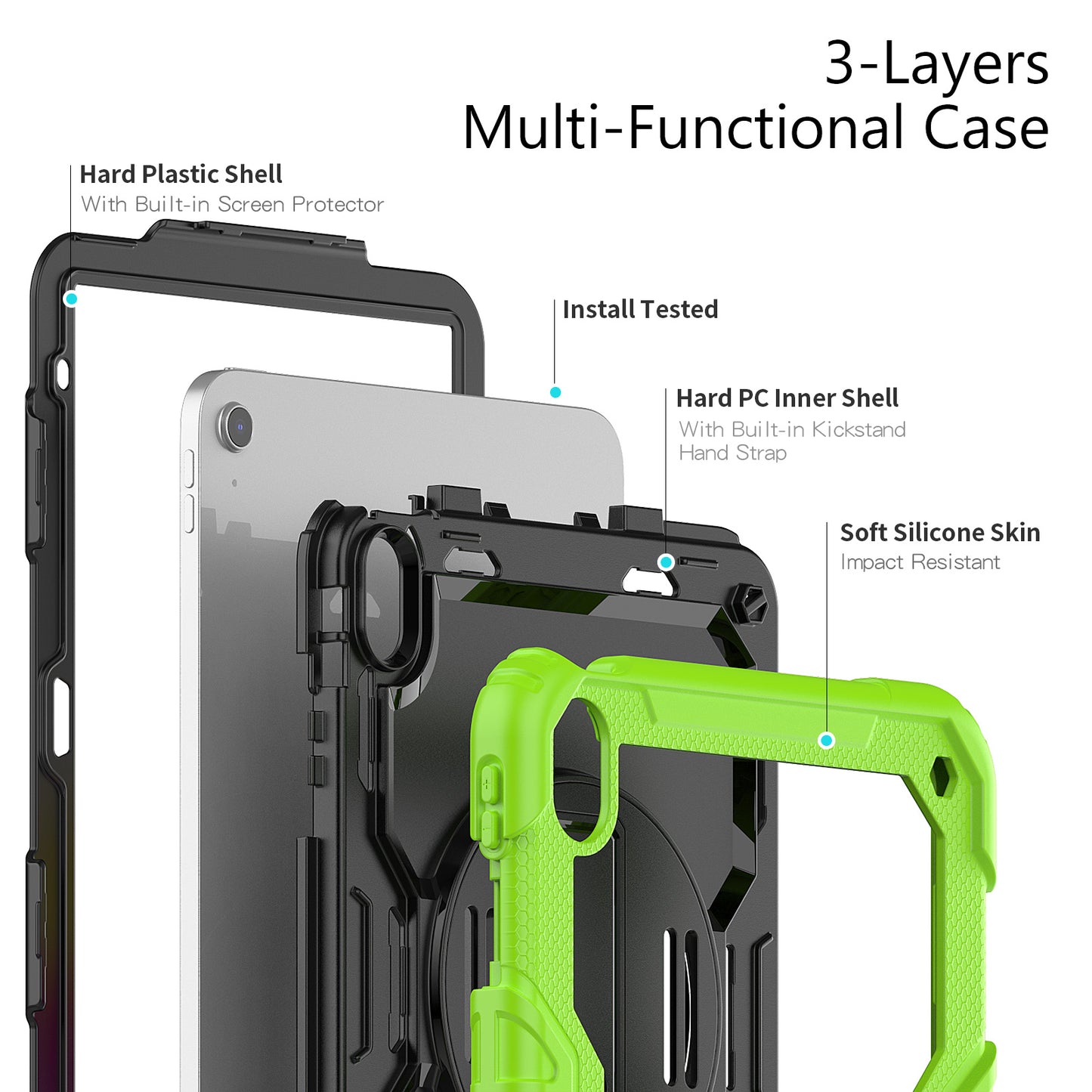 Tough Box Hand Strap iPad 10 Case Built-in Screen Protector