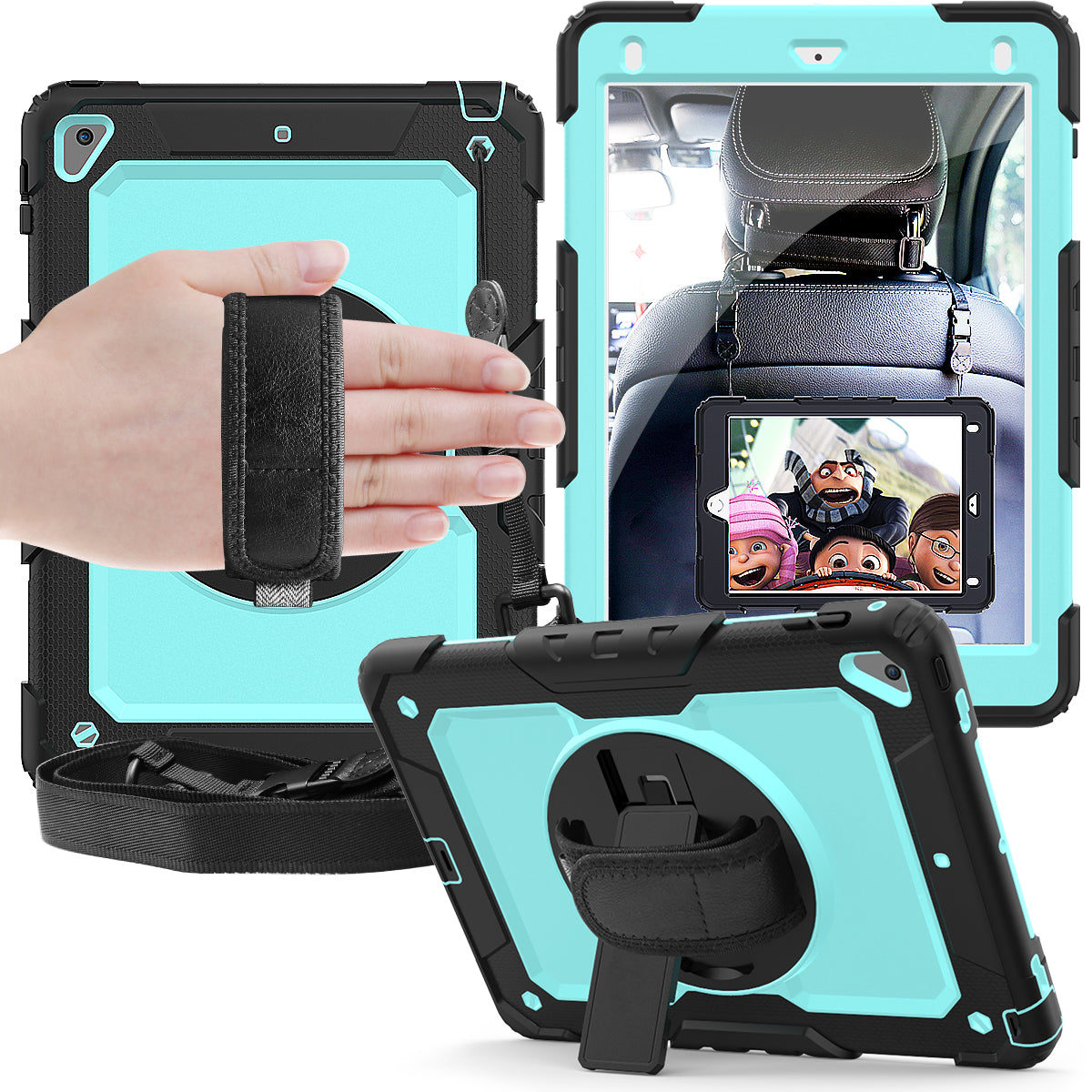 Tough Box Hand Strap iPad Air 1 Case Built-in Screen Protector