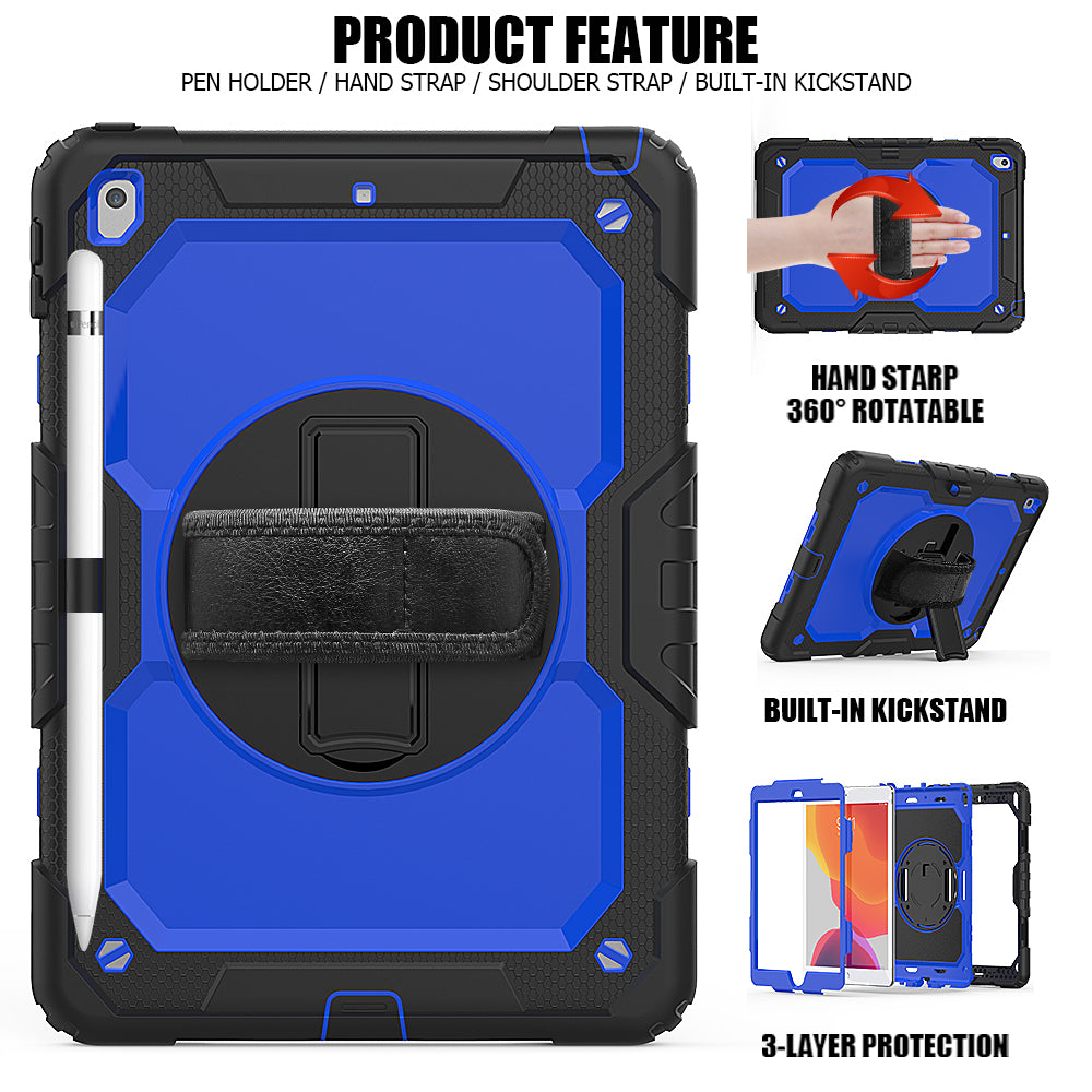 Tough Box Hand Strap iPad 7 Case Built-in Screen Protector