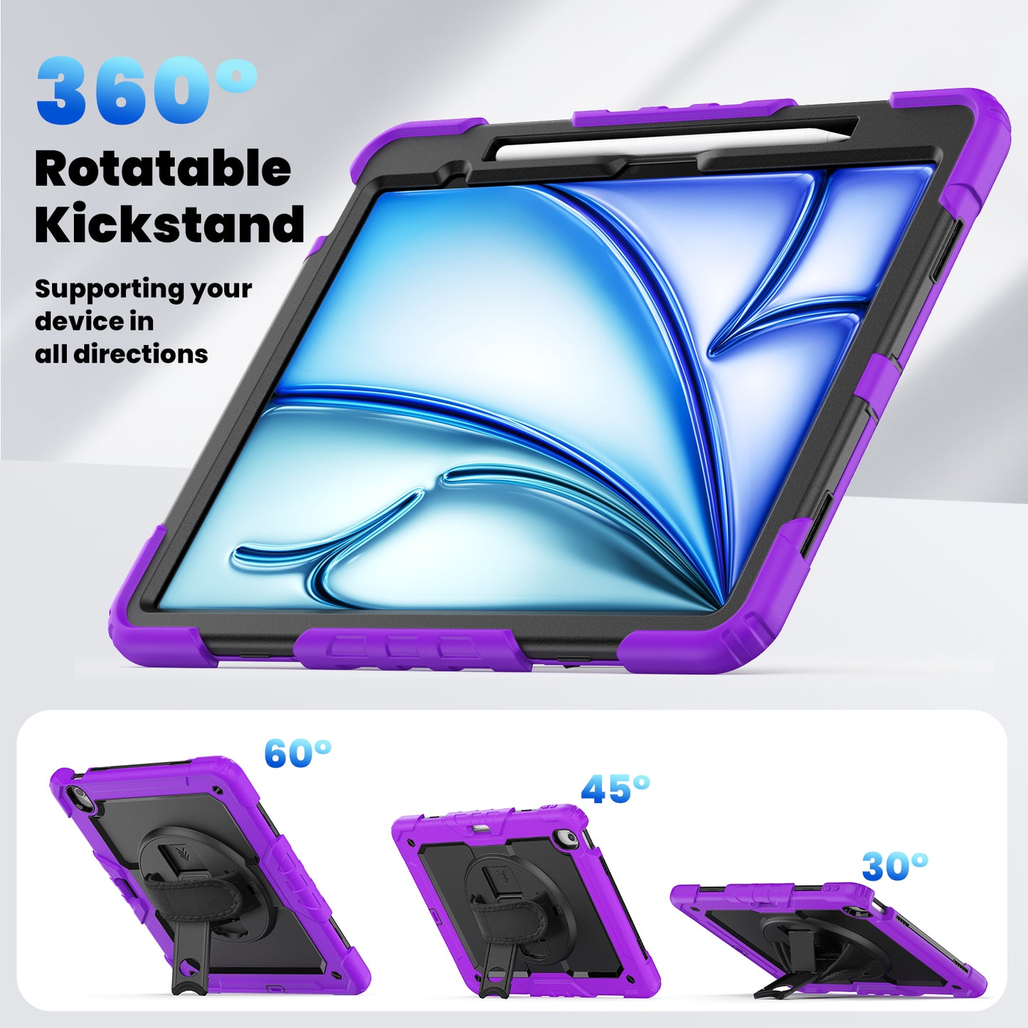 Tough Box Hand Strap iPad Air 13 Case Built-in Screen Protector