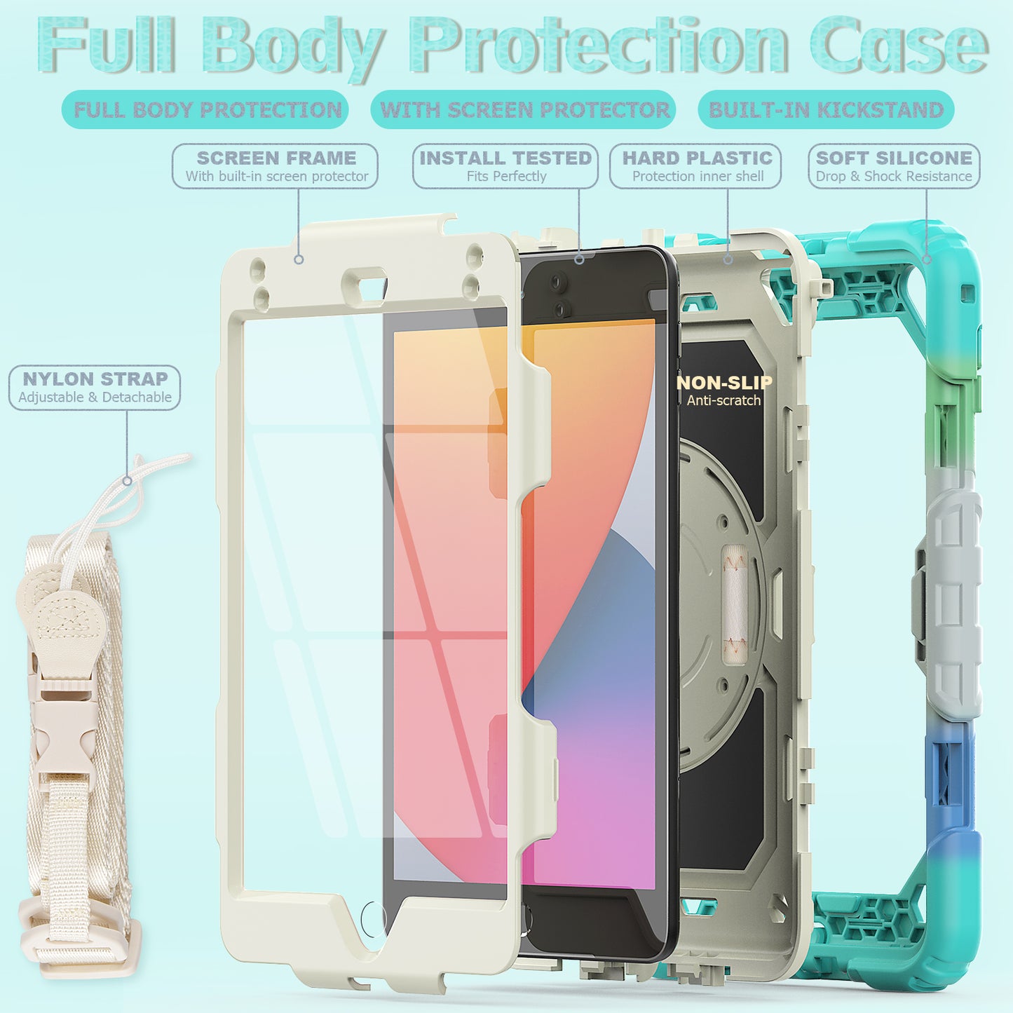 Tough Box Hand Strap iPad Mini 4 Case Built-in Screen Protector