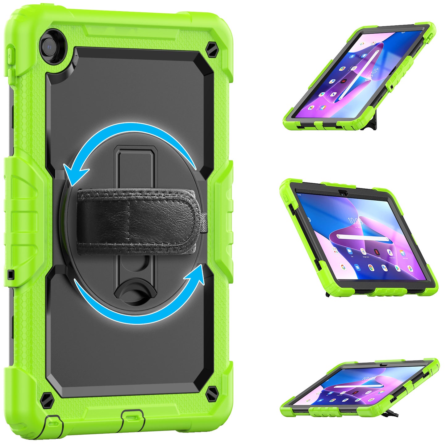 Tough Box Hand Strap Lenovo Tab M10 Plus (2022) Case Built-in Screen Protector