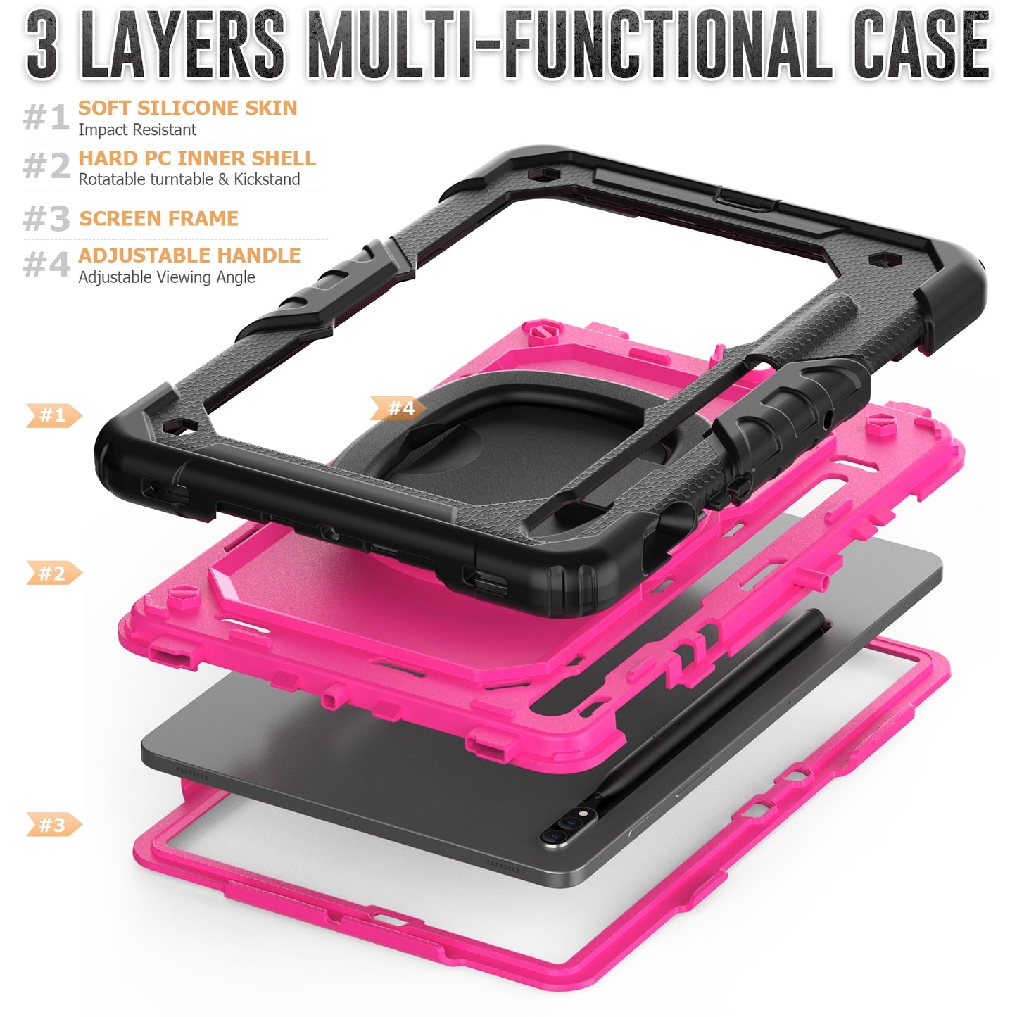 Tough Box Handle Grip Hook Galaxy Tab S8 Case