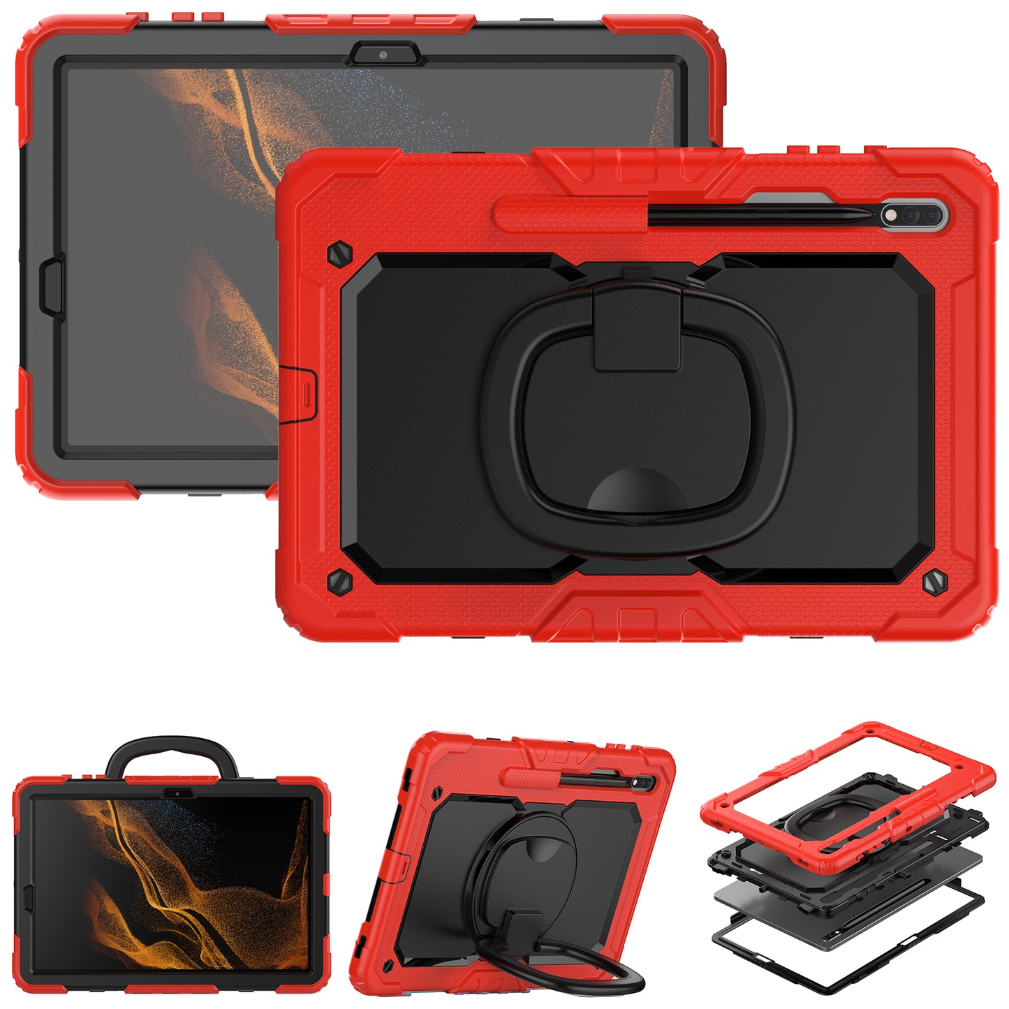 Tough Box Handle Grip Hook Galaxy Tab S8+ Case