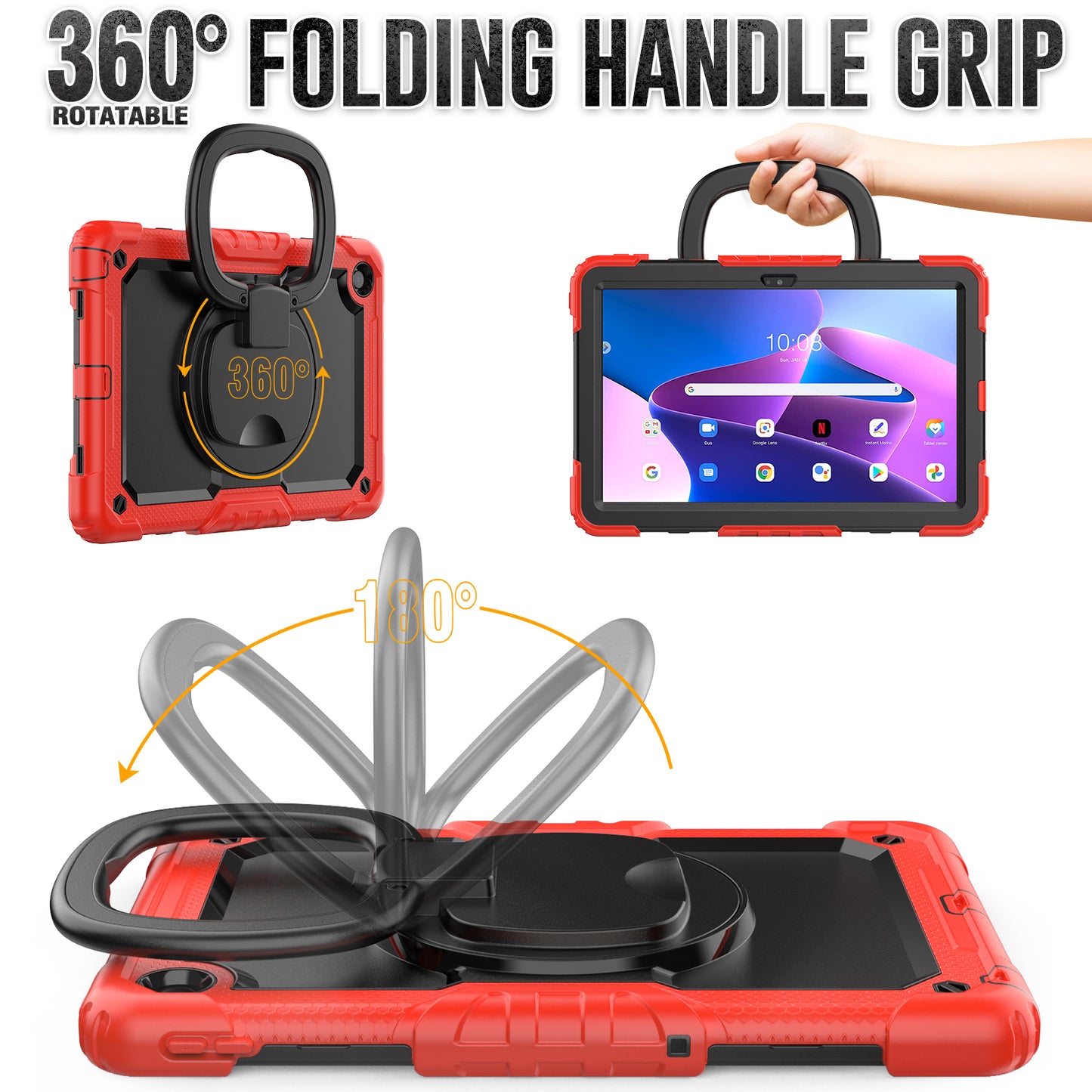 Tough Box Handle Grip Hook Lenovo Tab M10 HD (2020) Case