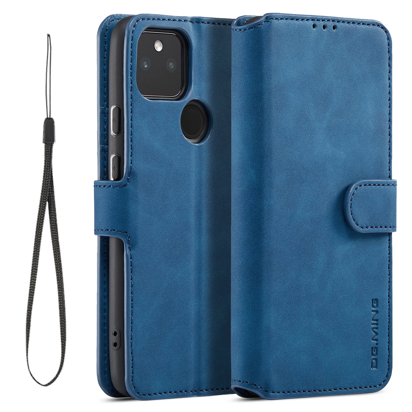 Retro Leather Edge Google Pixel 5A Case with Hand Strap