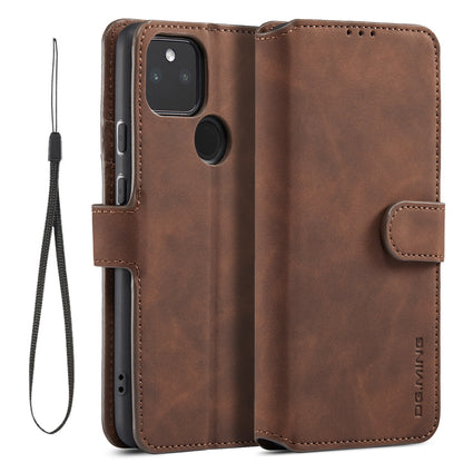 Retro Leather Edge Google Pixel 5A Case with Hand Strap