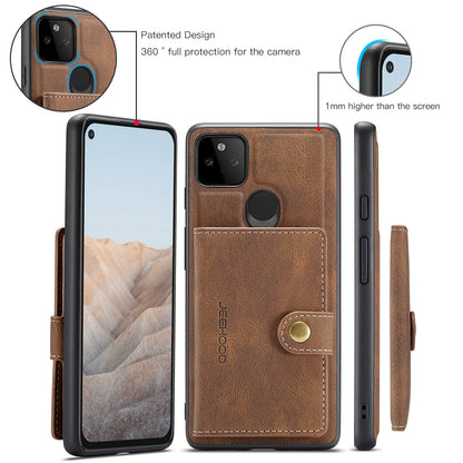 Magnetic Detachable Card Holder Google Pixel 5A Case Leather Flip