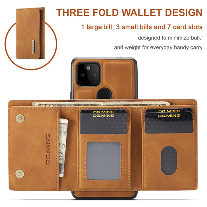 Retro Detachable Fold Wallet Google Pixel 5A Case Magnetic Clip