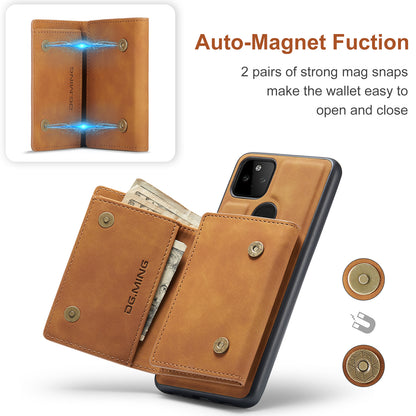 Retro Detachable Fold Wallet Google Pixel 5A Case Magnetic Clip