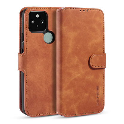 Retro Leather Edge Google Pixel 5 XL Case with Hand Strap