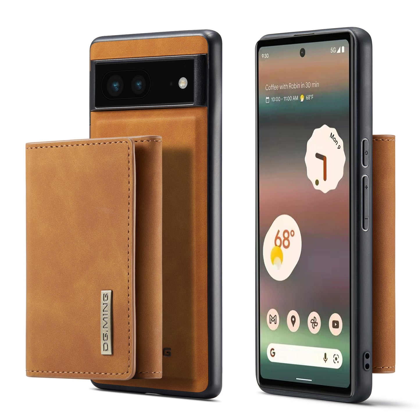 Retro Detachable Fold Wallet Google Pixel 6A Case Magnetic Clip