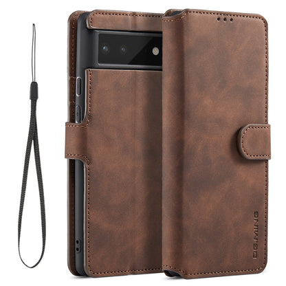 Retro Leather Edge Google Pixel 6 Case with Hand Strap