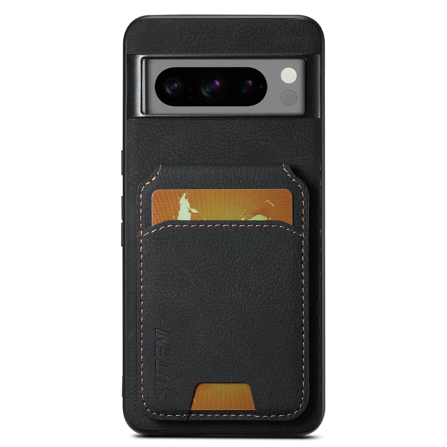 Litchi Leather Card Bag Google Pixel 6 Case Magnetic