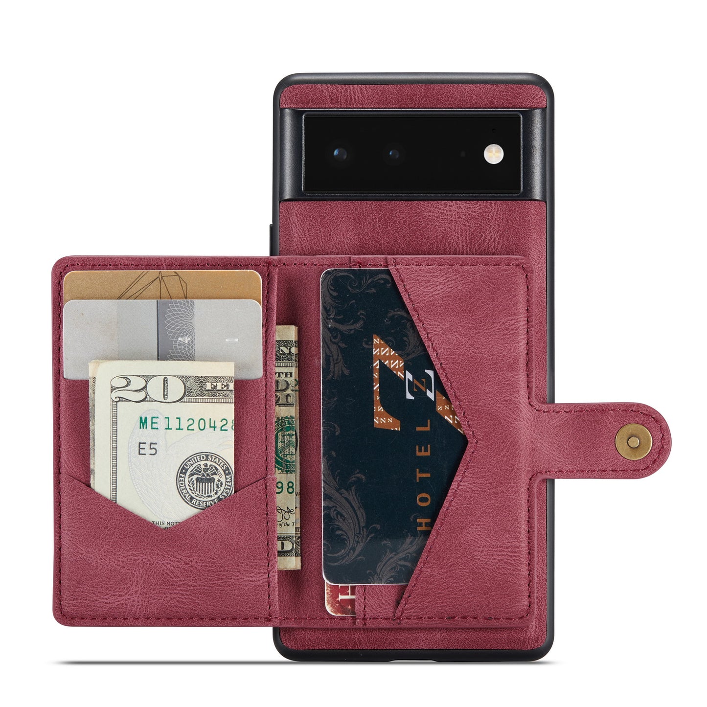 Magnetic Detachable Card Holder Google Pixel 6 Case Leather Flip