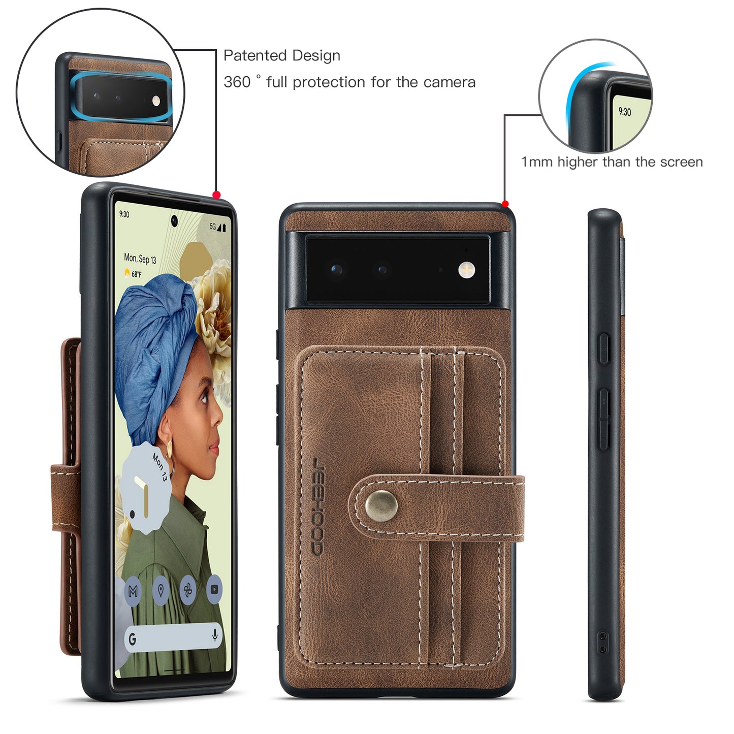 Powerful Magnetic Card Holder Google Pixel 6 Case Detachable