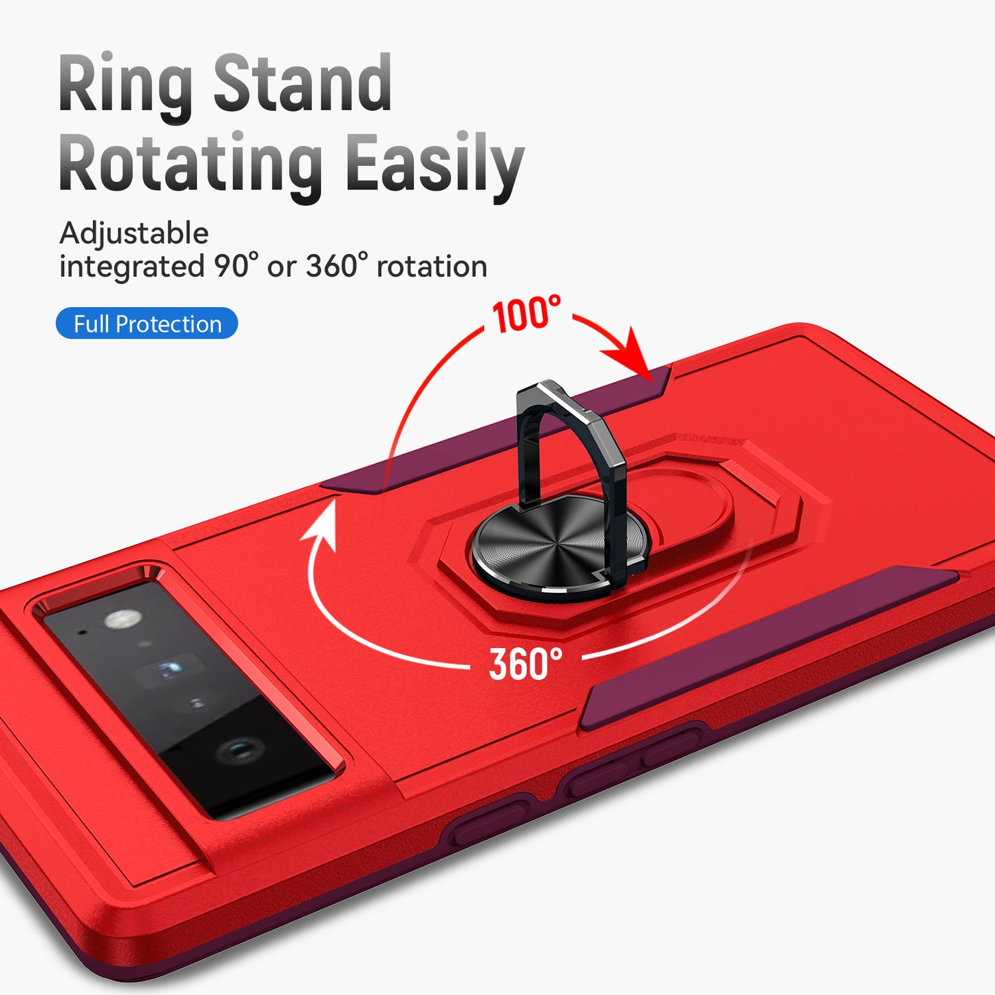 Pioneer Google Pixel 6 Pro Case Rotating Ring Stand