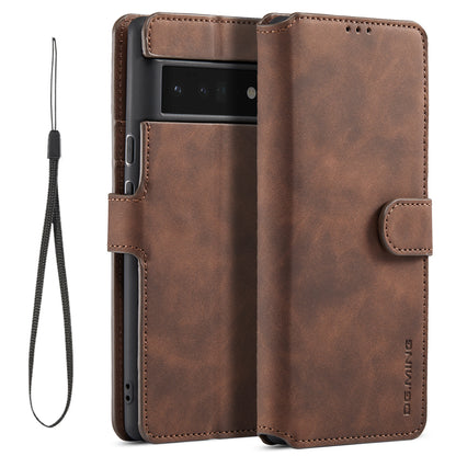 Retro Leather Edge Google Pixel 6 Pro Case with Hand Strap