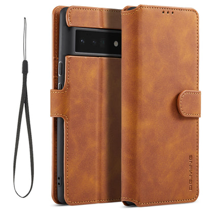 Retro Leather Edge Google Pixel 6 Pro Case with Hand Strap