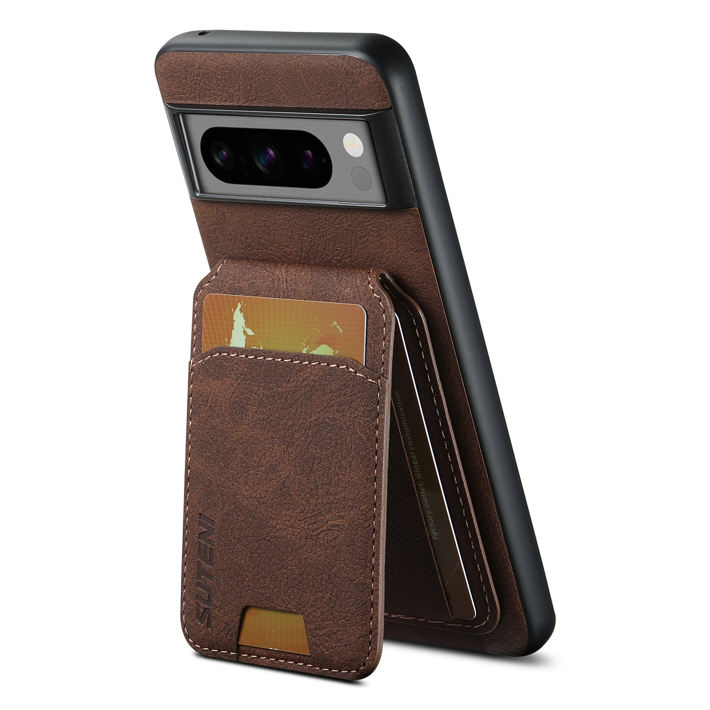 Litchi Leather Card Bag Google Pixel 7A Case Magnetic