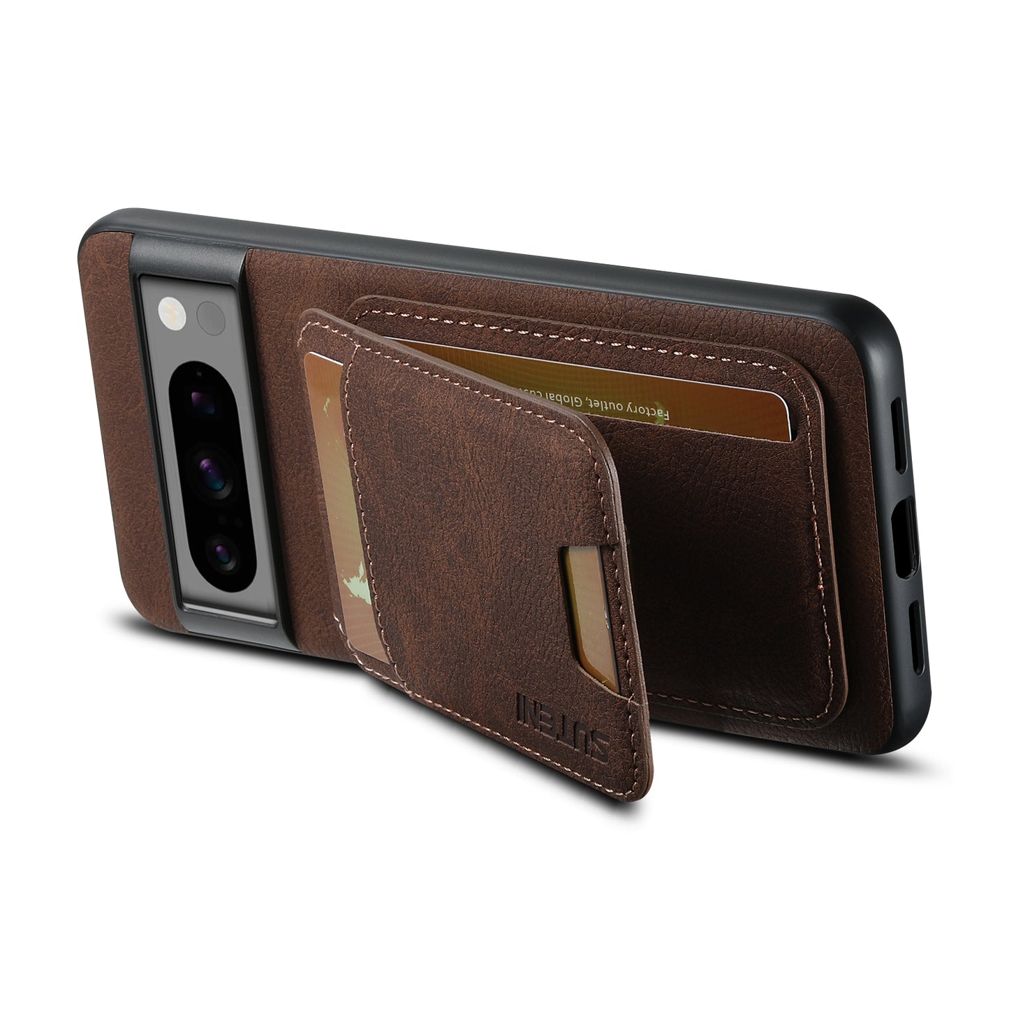 Litchi Leather Card Bag Google Pixel 7A Case Magnetic