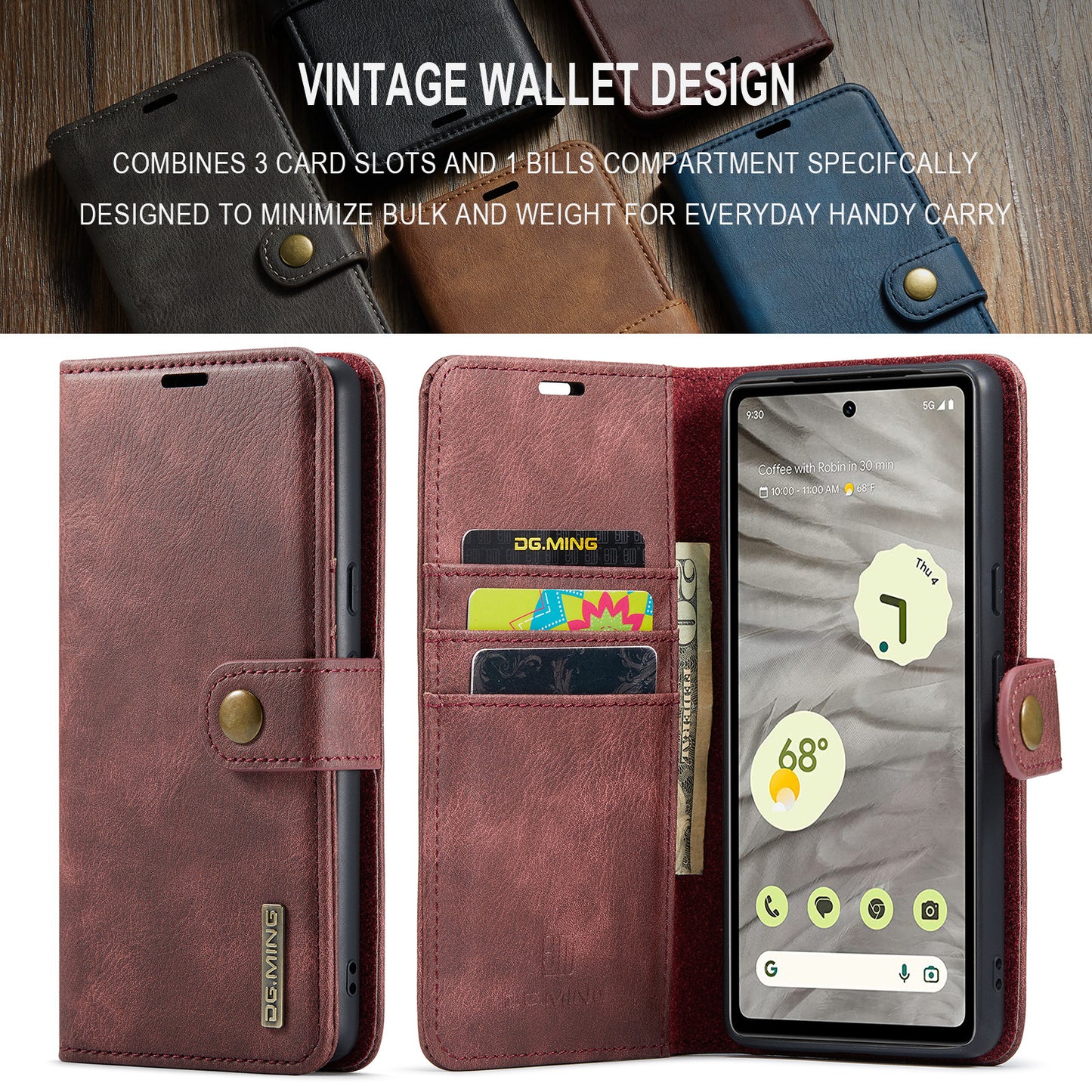 Wallet Detachable 2 In 1 Buckle Google Pixel 7A Case Magnetic