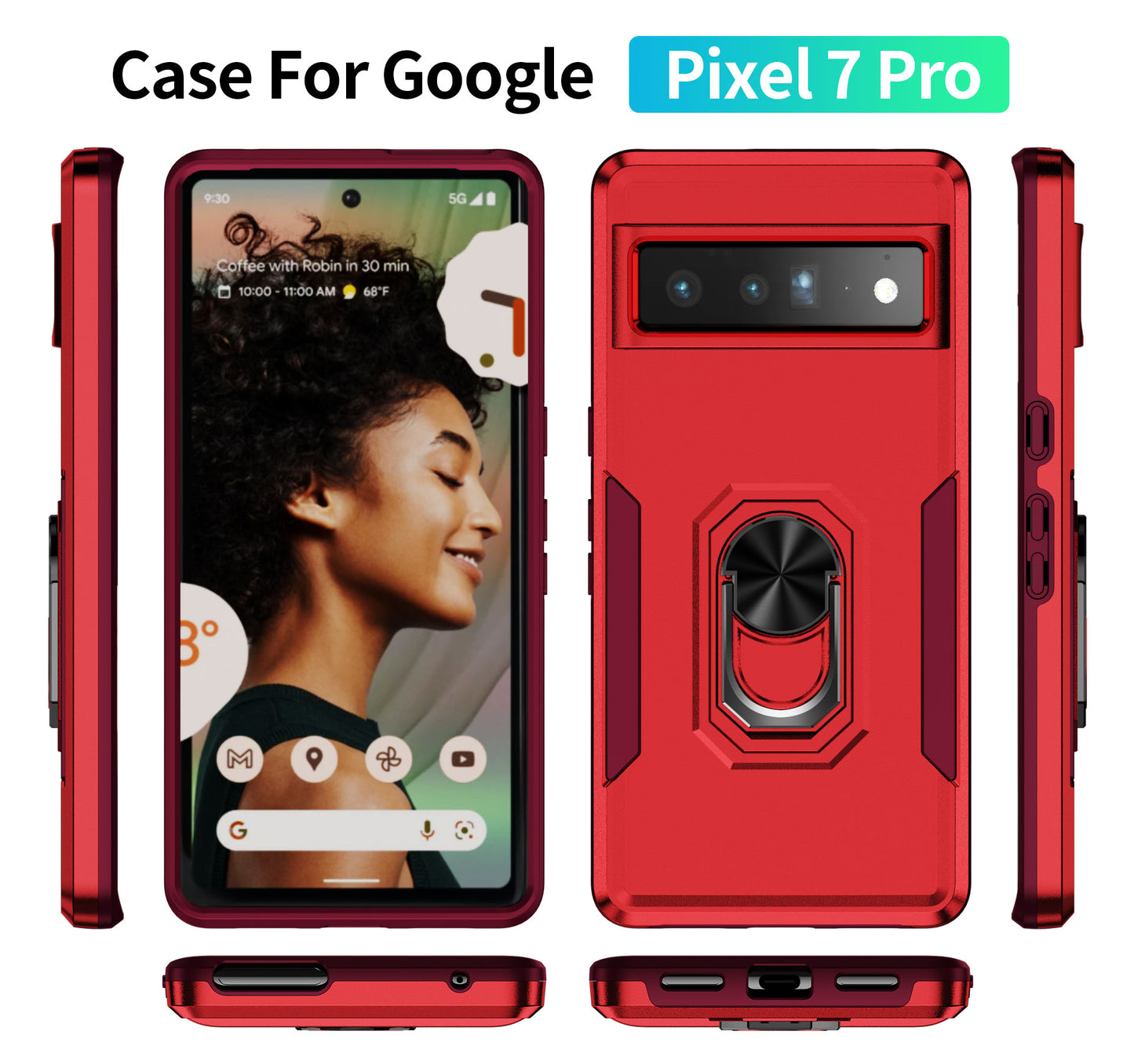 Pioneer Google Pixel 7 Pro Case Rotating Ring Stand