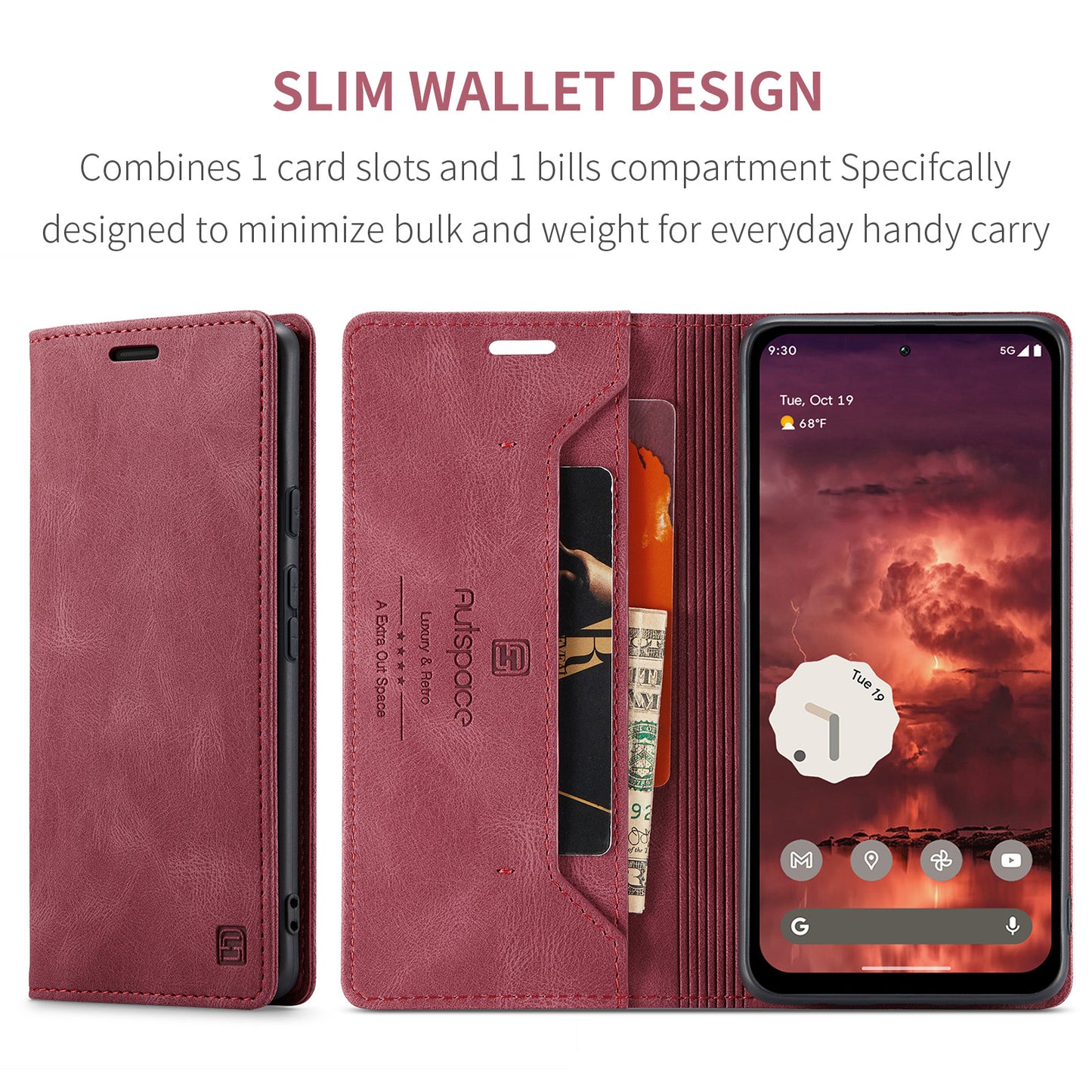 Luxury Retro Leather Google Pixel 8A Case Magnetic Buckle RFID