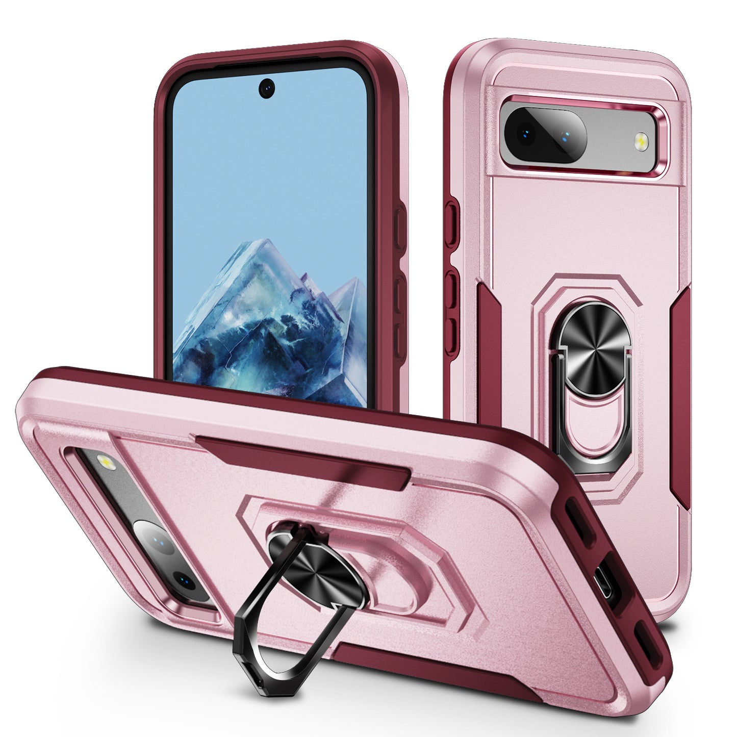 Pioneer Google Pixel 8A Case Rotating Ring Stand