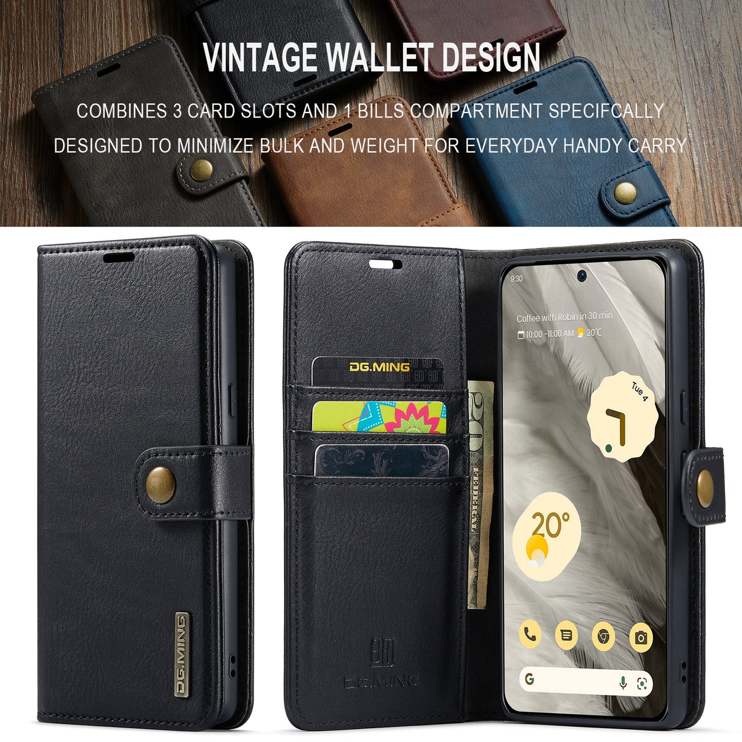 Wallet Detachable 2 In 1 Buckle Google Pixel 9 Pro Case Magnetic