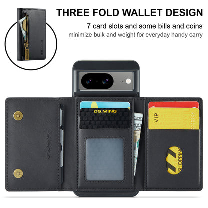 Wallet Detachable Tri-fold Google Pixel 8 Case Muilti Card Slots