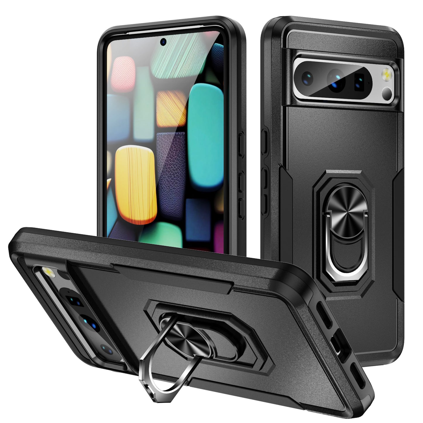 Pioneer Google Pixel 8 Pro Case Rotating Ring Stand