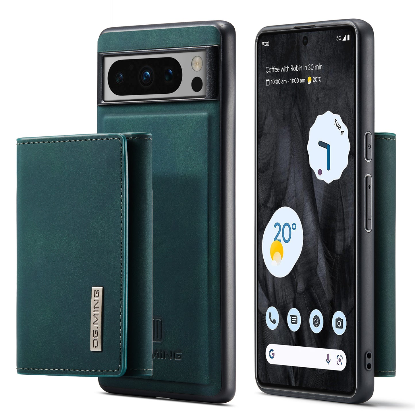 Retro Detachable Fold Wallet Google Pixel 9 Pro XL Case Magnetic Clip