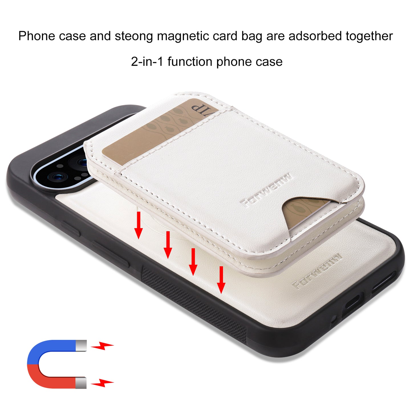 Detachable 2-in-1 Leather Card Bag Google Pixel 7A Case Magnetic