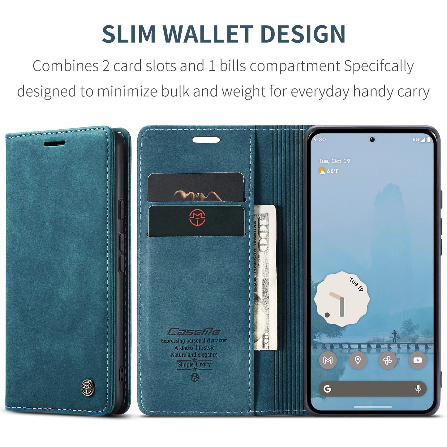 Book Classical Retro Leather Google Pixel 9 Pro XL Case Slim Wallet Stand