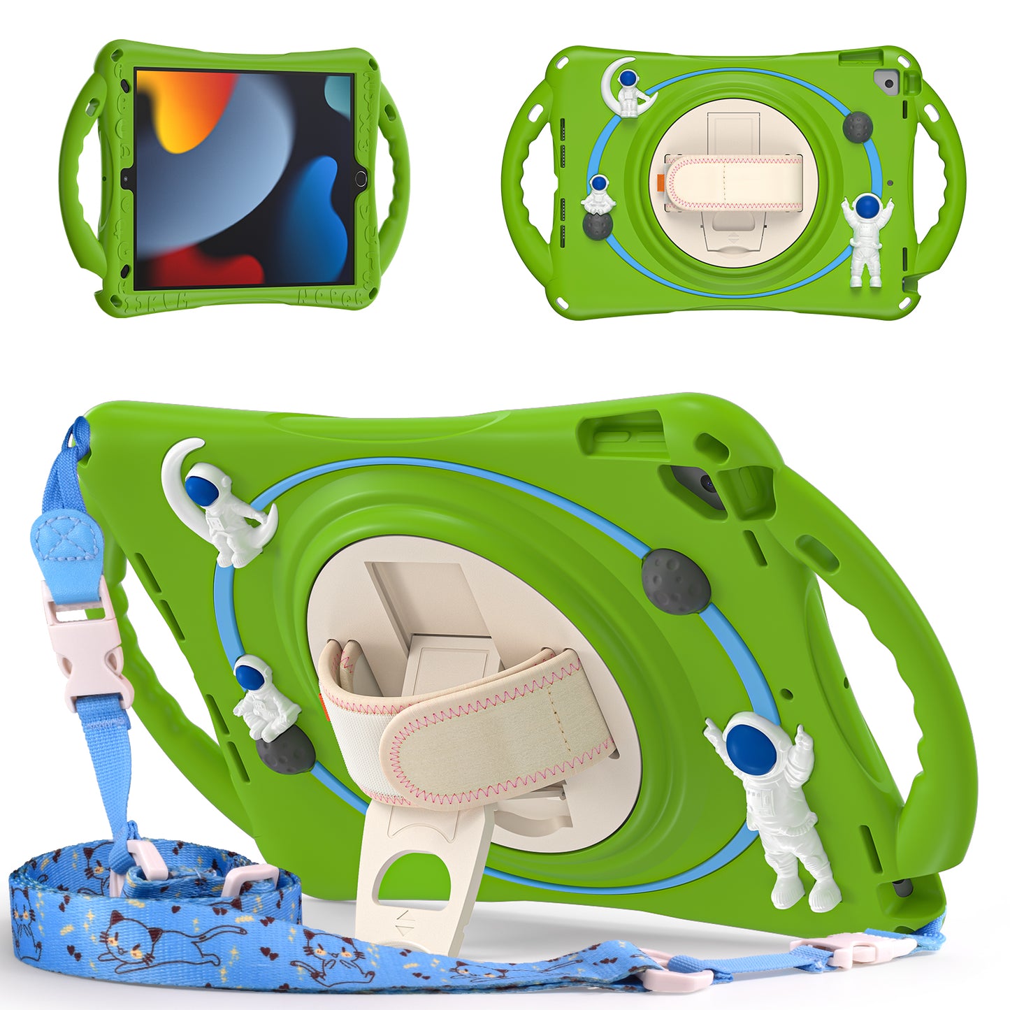 Spaceman iPad Air 3 Case 360 Rotating Hand Shoulder Strap