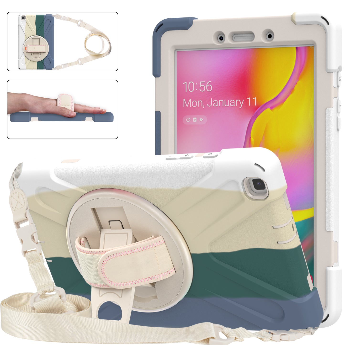 Pirate King Rotating Hand Shoulder Strap Galaxy Tab A 8.0 2019 Case