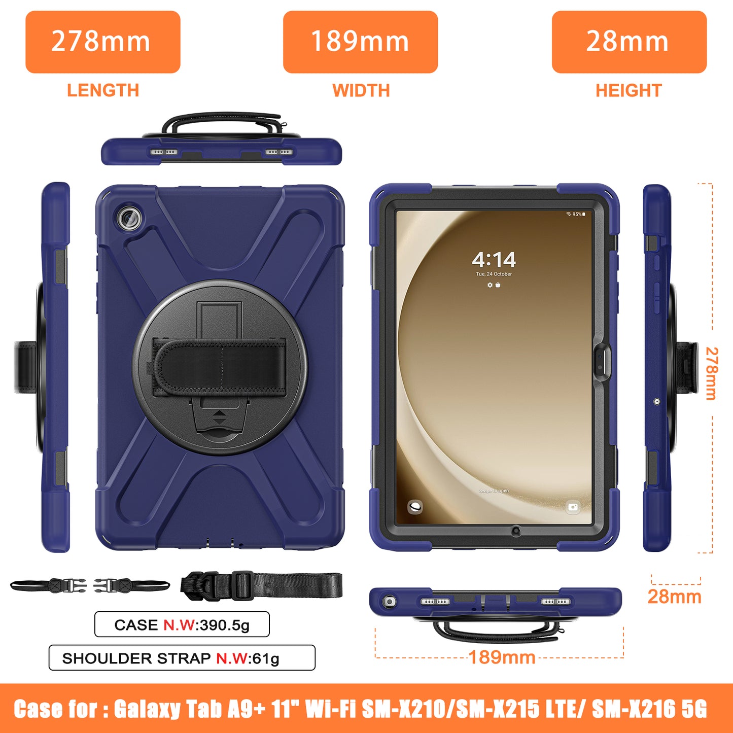 Pirate King Rotating Hand Shoulder Strap Galaxy Tab A9+ Case