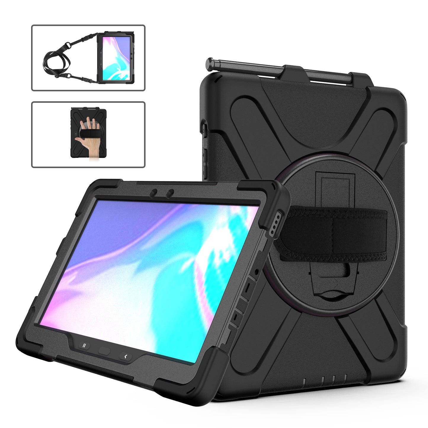 Pirate King Rotating Hand Shoulder Strap Galaxy Tab Active4 Pro Case