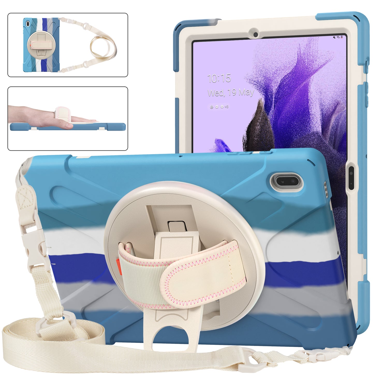 Pirate King Rotating Hand Shoulder Strap Galaxy Tab S7 FE Case