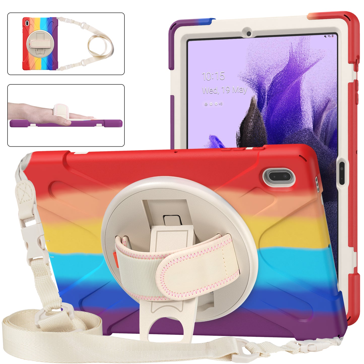 Pirate King Rotating Hand Shoulder Strap Galaxy Tab S7 FE Case