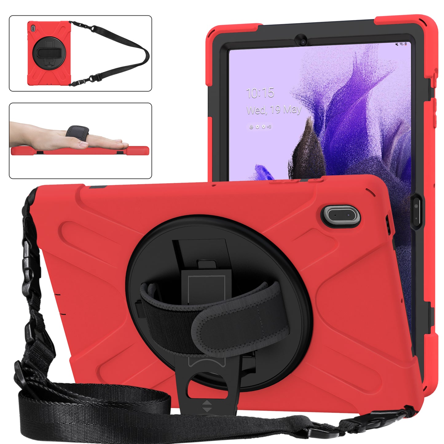 Pirate King Rotating Hand Shoulder Strap Galaxy Tab S7 FE Case