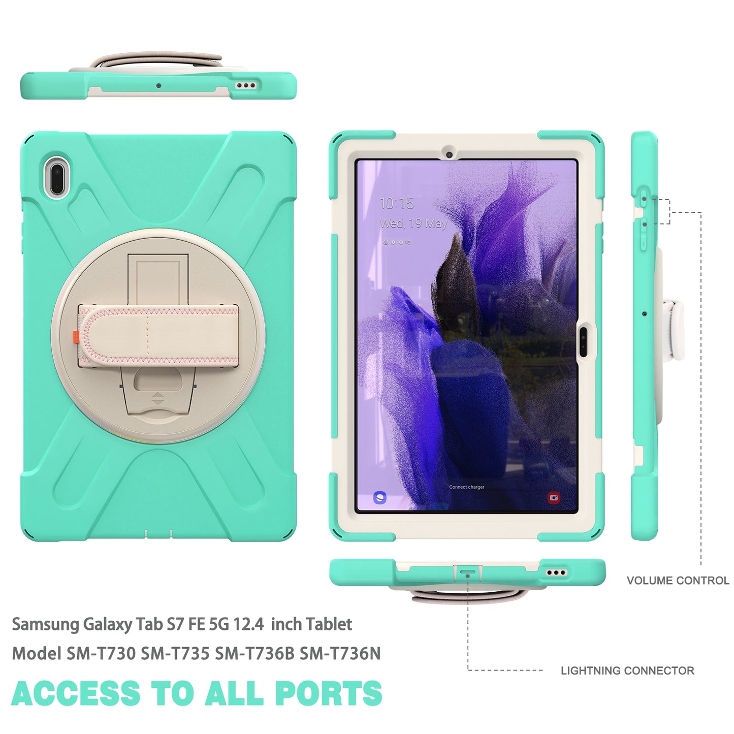 Pirate King Rotating Hand Shoulder Strap Galaxy Tab S7 FE Case