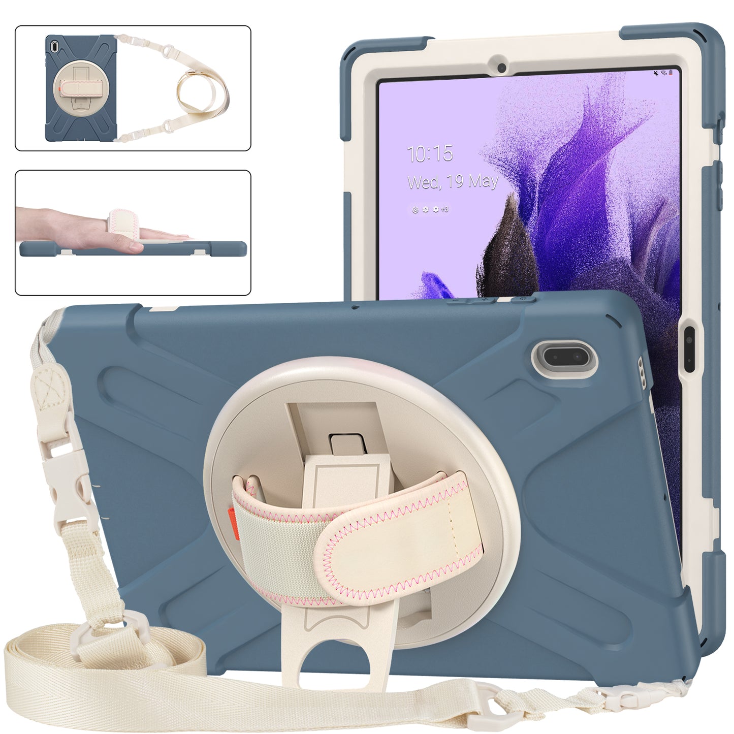 Pirate King Rotating Hand Shoulder Strap Galaxy Tab S7 FE Case