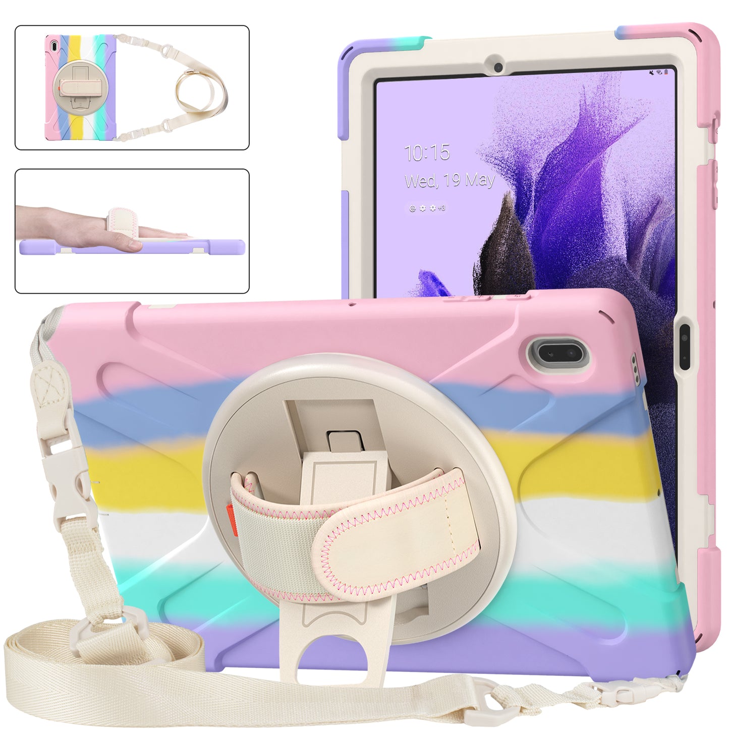 Pirate King Rotating Hand Shoulder Strap Galaxy Tab S7 FE Case