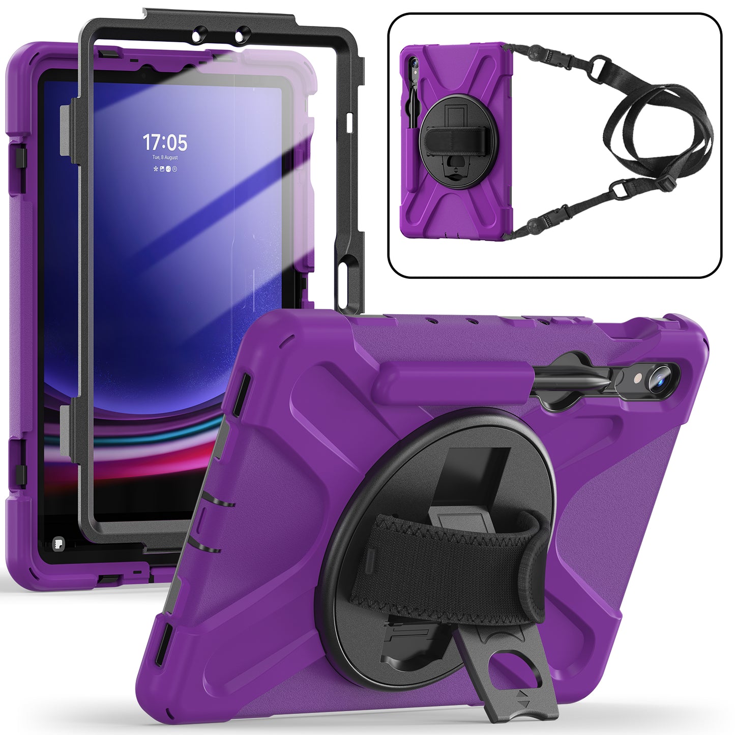 Pirate King Rotating Hand Shoulder Strap Galaxy Tab S9 FE Case