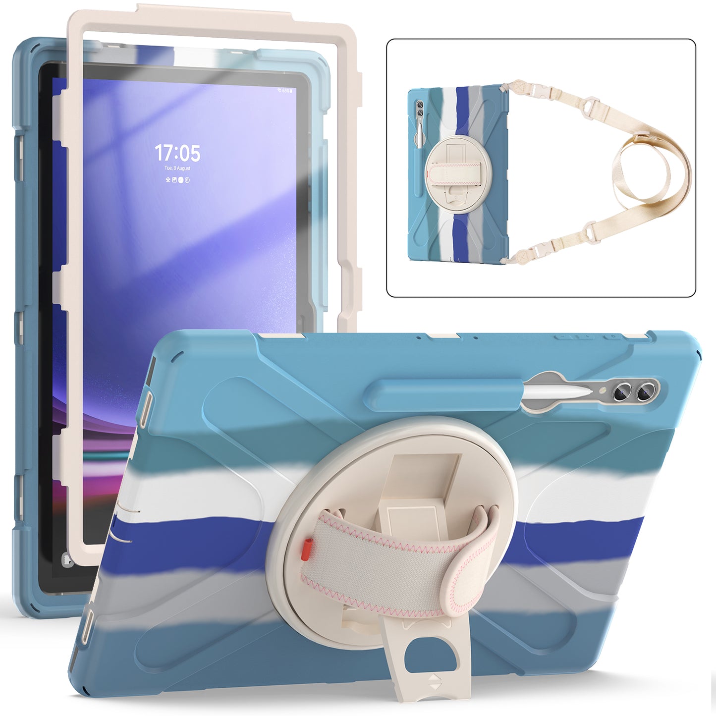 Pirate King Rotating Hand Shoulder Strap Galaxy Tab S8 Ultra Case