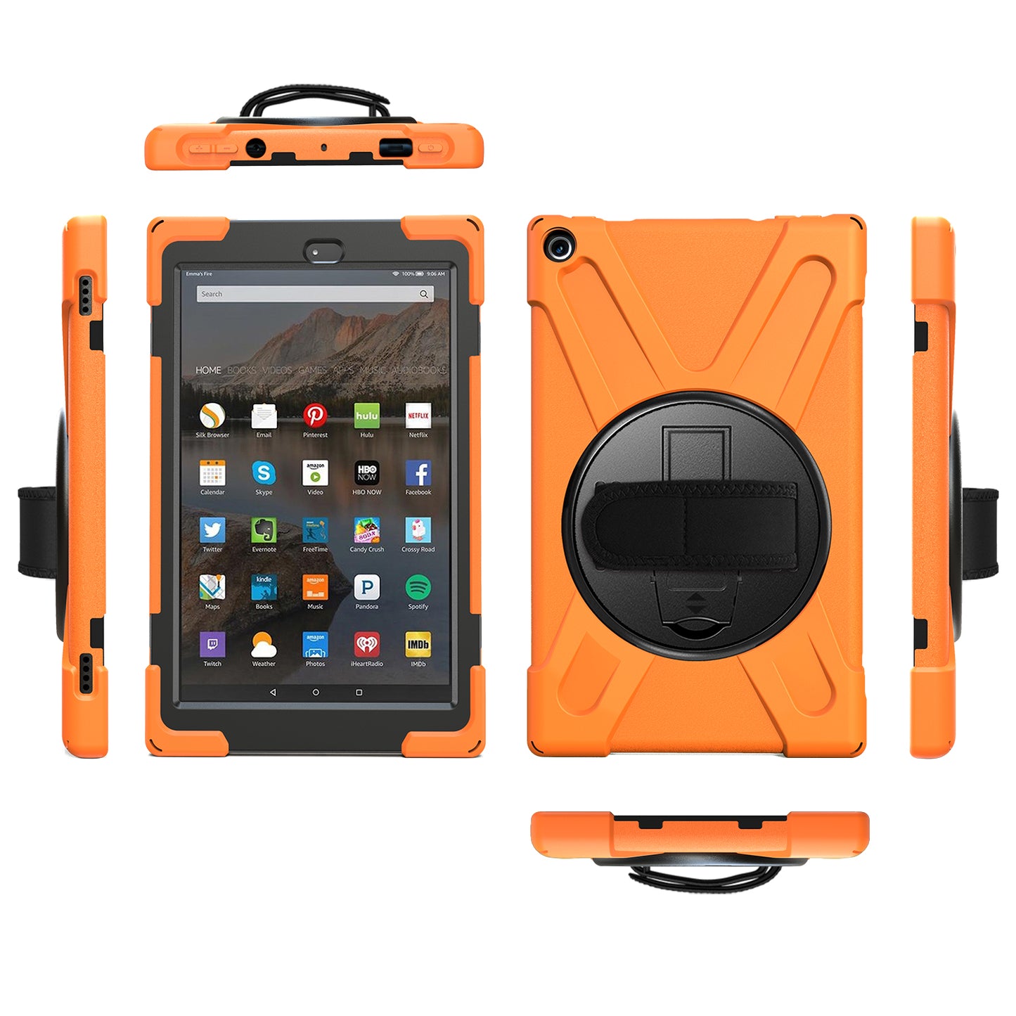 Pirate King Rotating Hand Shoulder Strap Kindle Fire HD 10 2017 Case