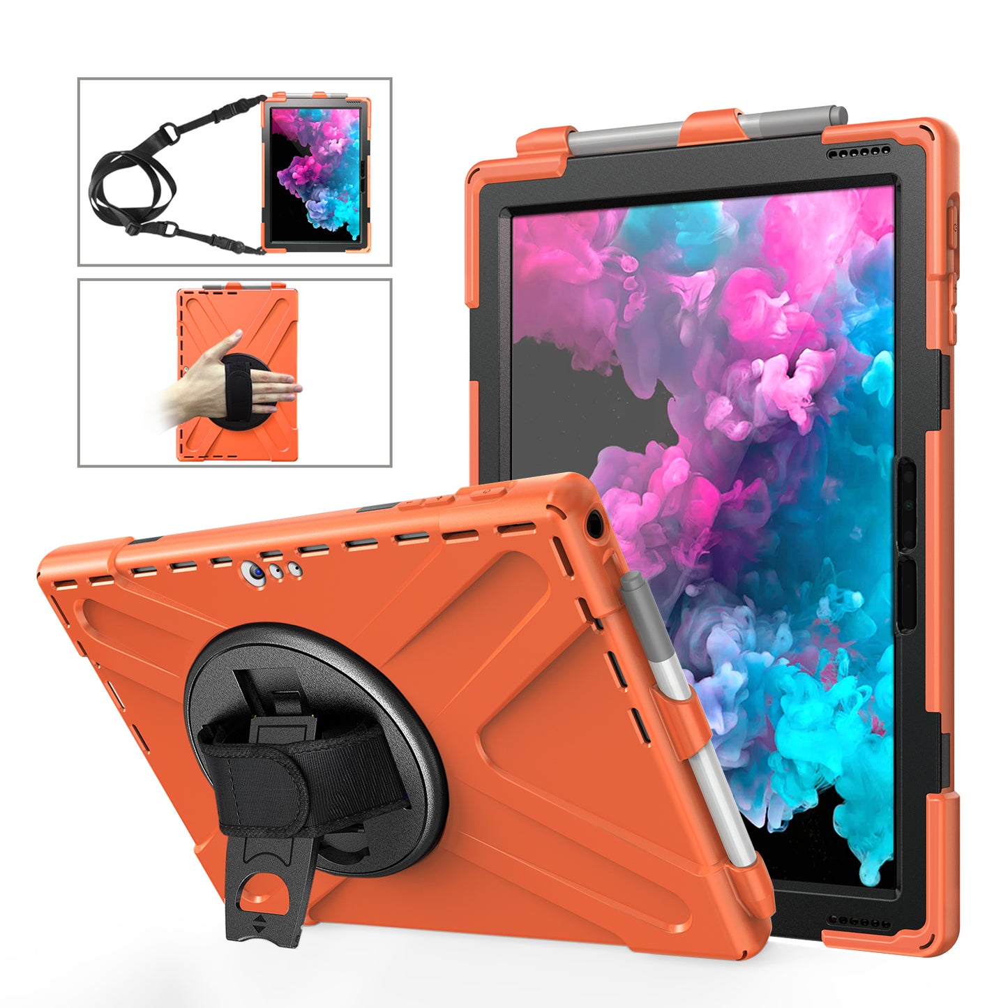 Pirate King Rotating Hand Shoulder Strap Surface Pro 7+ Case